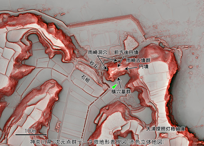 石組遺構遺構 砂丘 雨崎古墳群 大浦探照灯格納庫